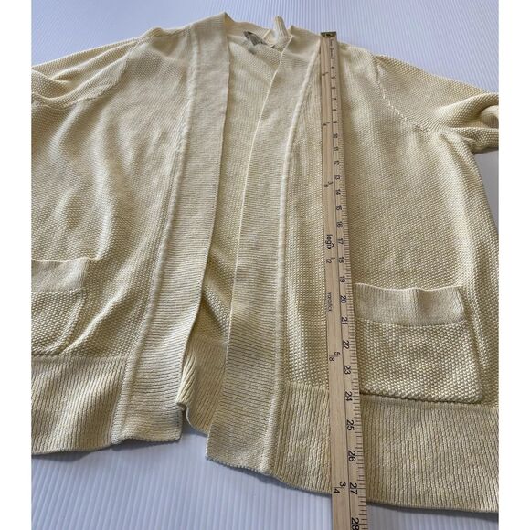 Appleseed’s Linen Blend Open Cardigan Women's 1X Yellow Sweater - Picture 3 of 10